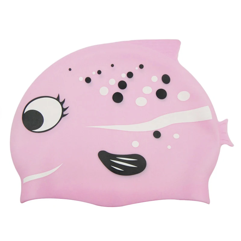 Silicone kids funny cheap swimming cap for kids