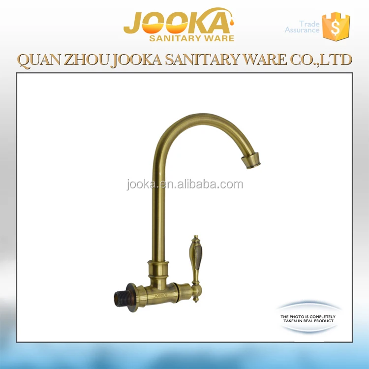 China screw mount with backto wall kitchen faucet gold plated faucet
