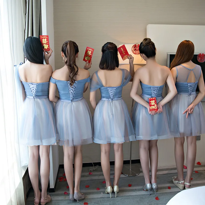 
ZH1142L 2018 custom short colored wedding bridesmaid dress evening prom dress 