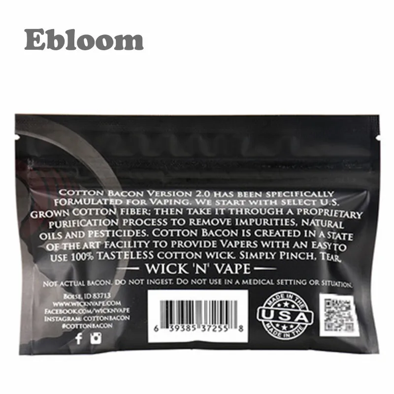 
Best selling Bacon cotton pack organic cotton fabric vape cotton for electronic cigarette 
