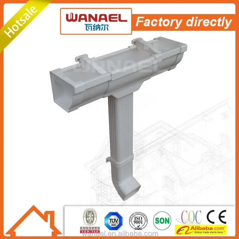 Other Plastic Rain Gutter K-type Pvc Gutter And Downpipe For Roof System