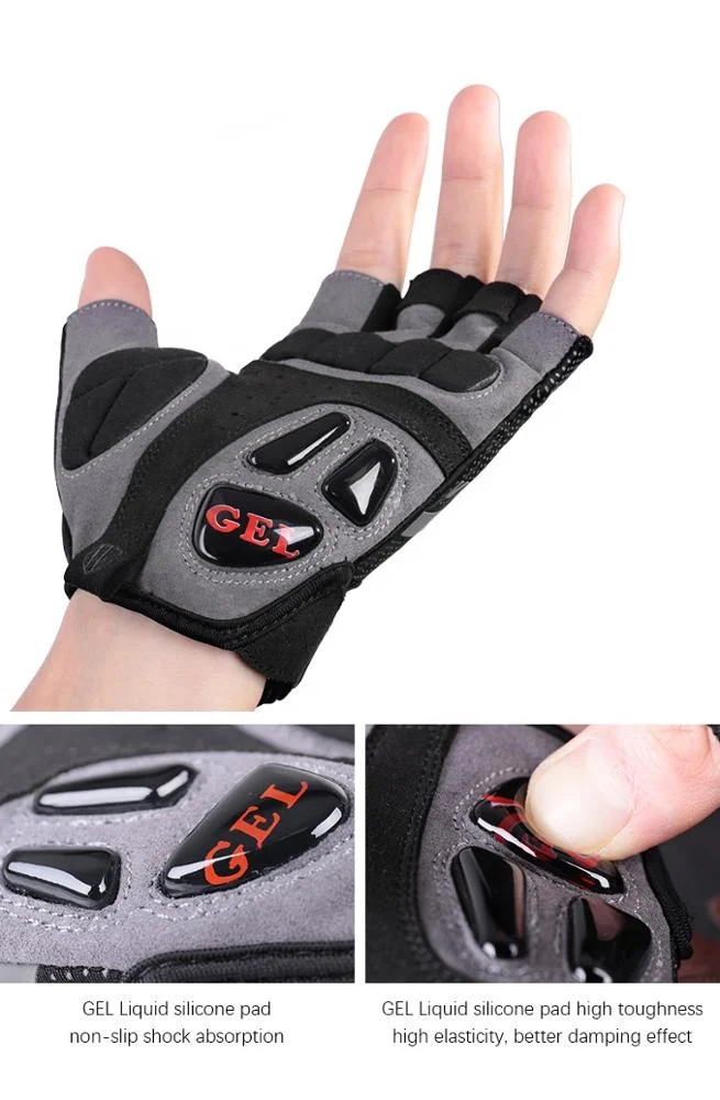 WHEEL UP Breathable Half Finger Gel Padded Sport Gloves Outdoor Bicycle Gym Cycling Gloves