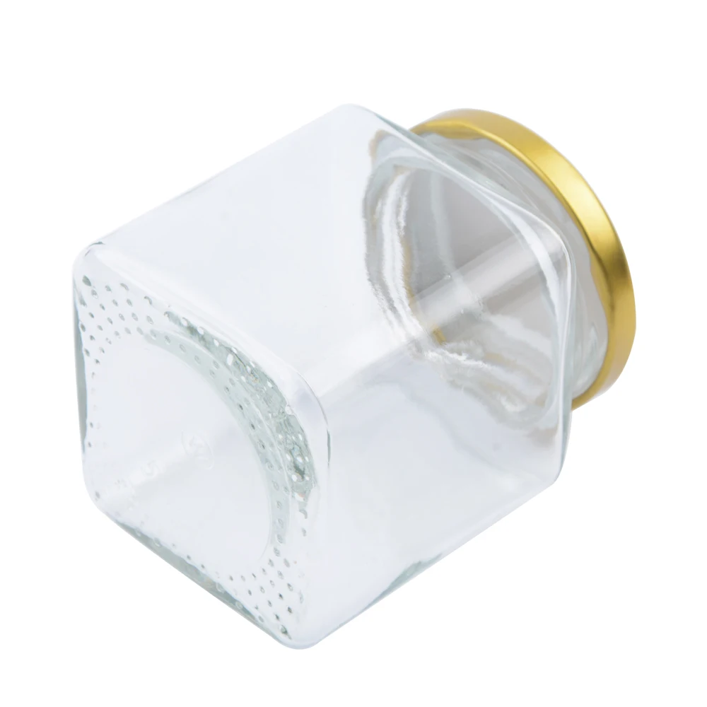 
200ml Square Food Glass Storage Jar for jam honey sauce 