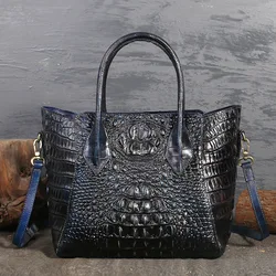 2021 Hot Sales  New Fashion Custom Crocodile Genuine Leather Ladies Tote Bag