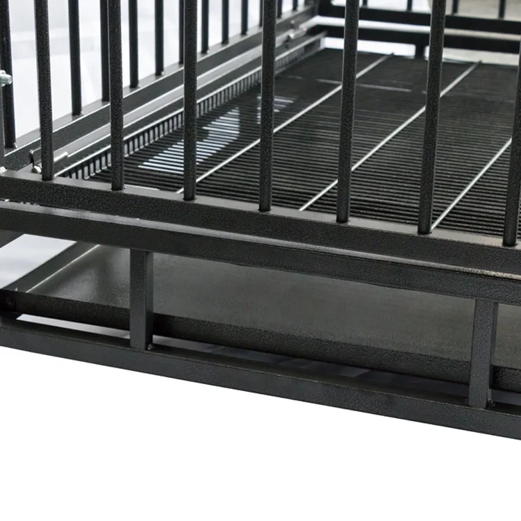Folding Galvanized Heavy Duty Metal Dog Crate Kennel Enclosure With Cover And Door