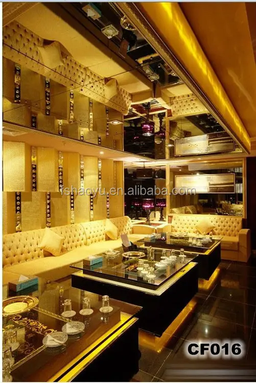 Желтый клубный диван из искусственной кожи, круглый диван, стул для дискотеки (CF012)