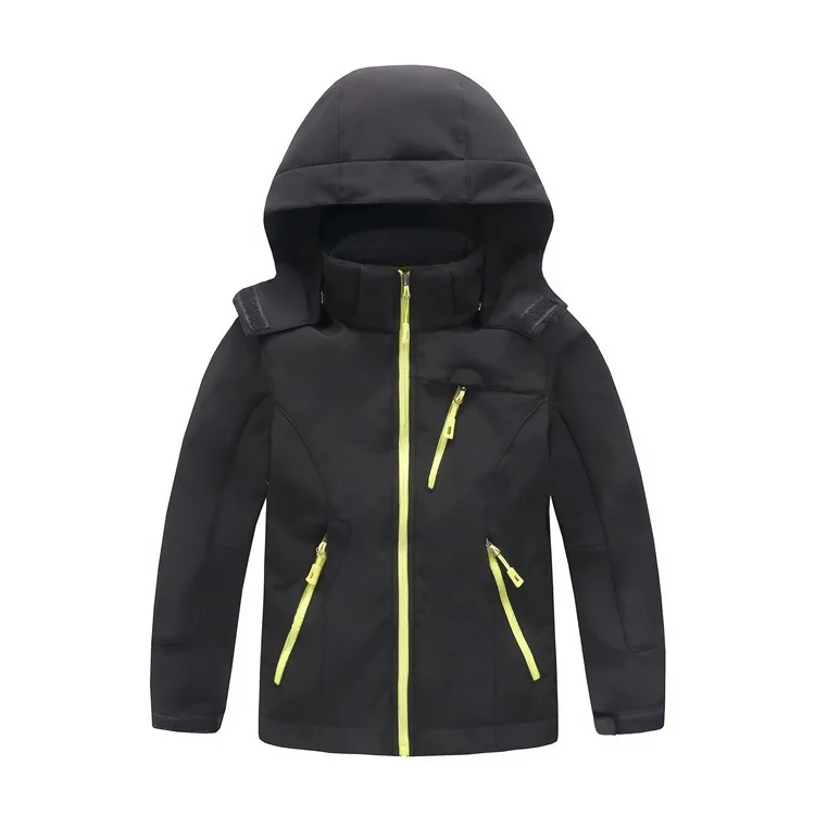 
Kids Softshell Jacket hood Highly breathable water-resistant Soft shell wind breaker jacket for hiking 
