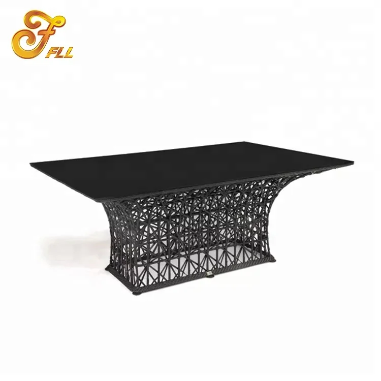 
rattan wicker dining table outdoor restaurant hotel furniture 