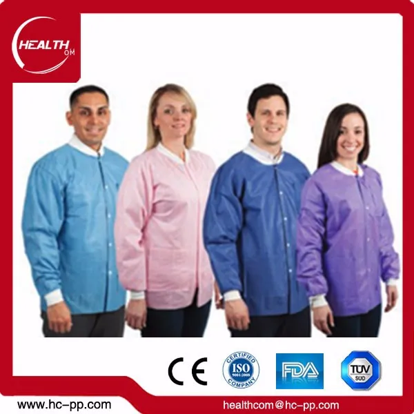 White Pink Purple Green Blue disposable lab coat/lab coat