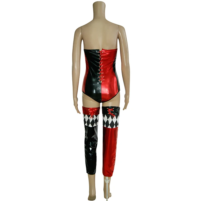 Sexy Clown Cosplay Costume Sequins Strapless Back Lace-Up Catsuit Lingerie Halloween Costume