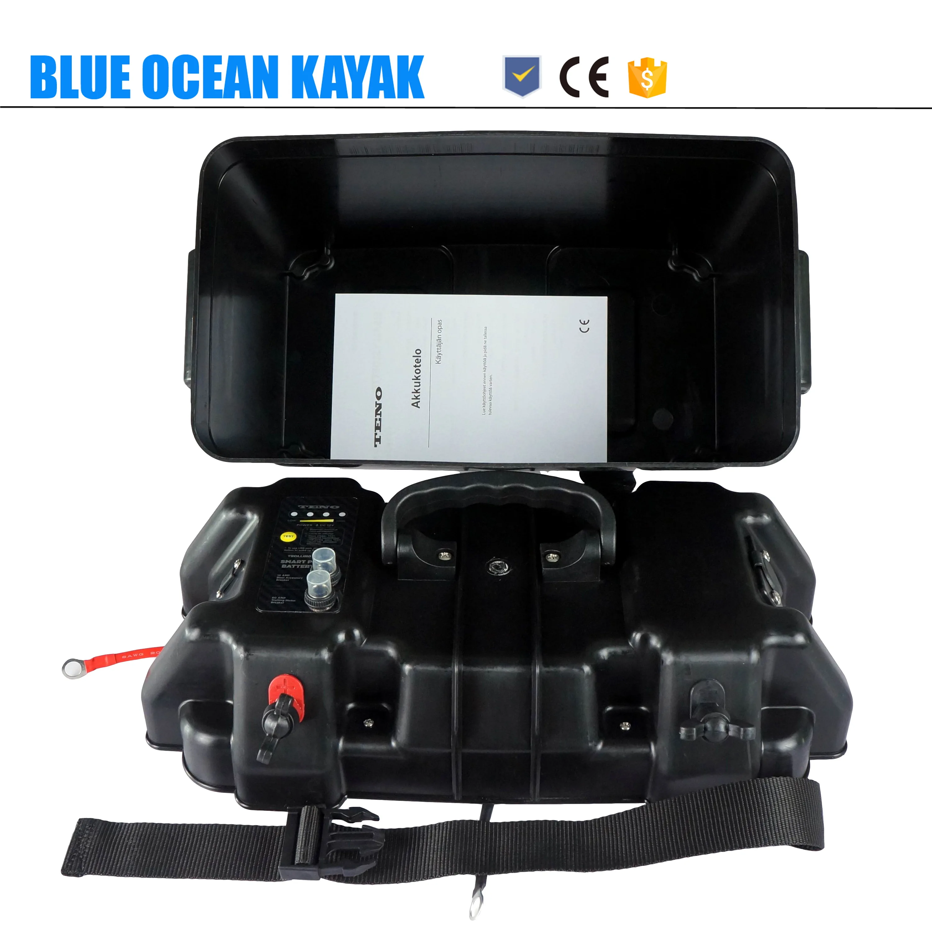 Plastic 12V Waterproof Battery Box with voltmeter USB power charger