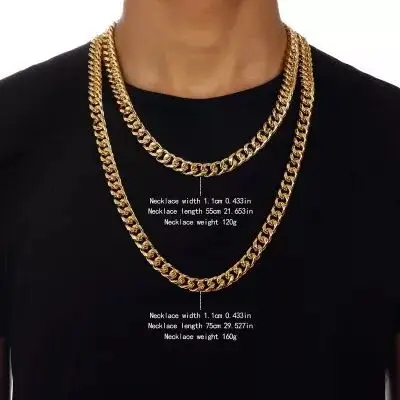 New gold chain design for men necklace big gold chain for men jewelry