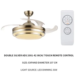 Advance lighting Intelligent Silence best price 42in Remote Control decorative ceiling fan with hidden blades