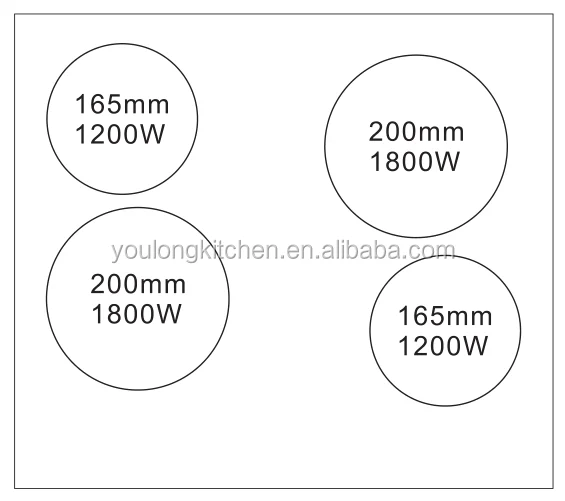 Four zones built in ego ceramic hob ,electric hob