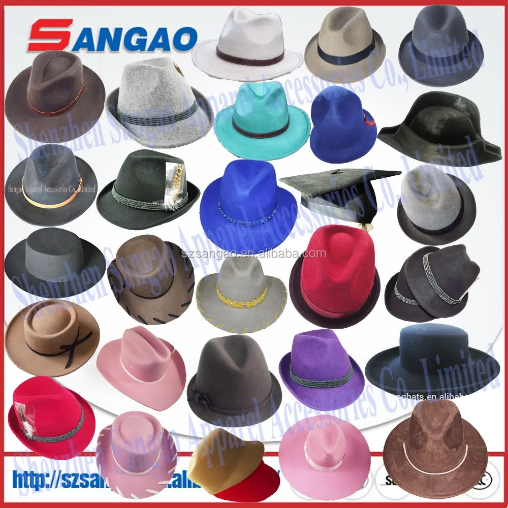 wholesale Perfect long brim caps or wool dress large brim cheap cowboy hat& cap