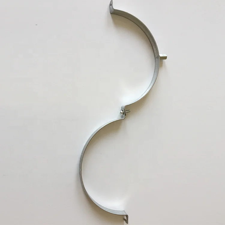 Galvanized adjustable metal pipe clamp assembly