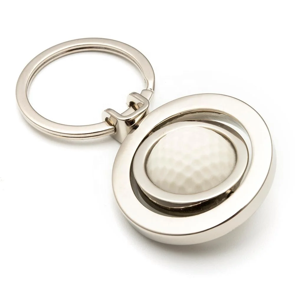 rotating metal zinc alloy with soft pvc soccer/basket ball custom keyring