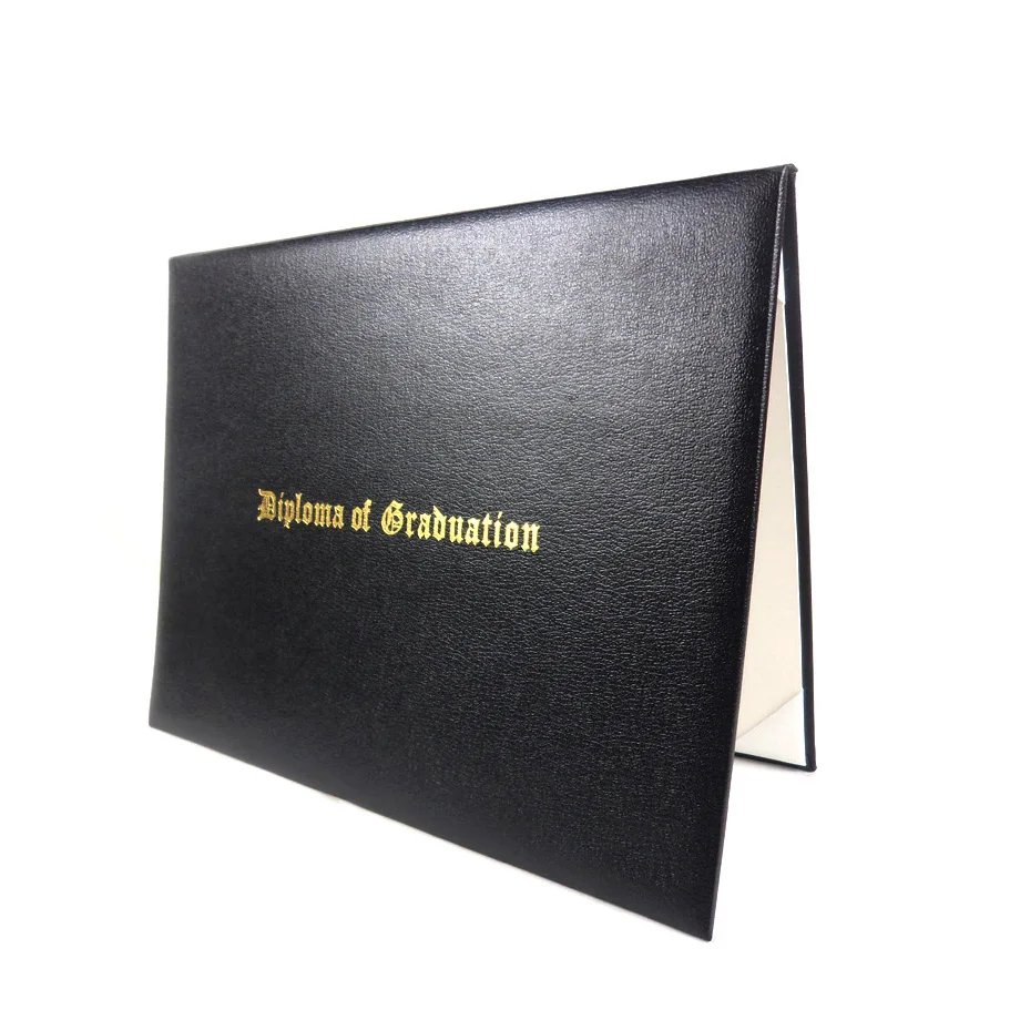 Custom certificate holder with hot stamped logo,leather certificate folder,diploma folder for school