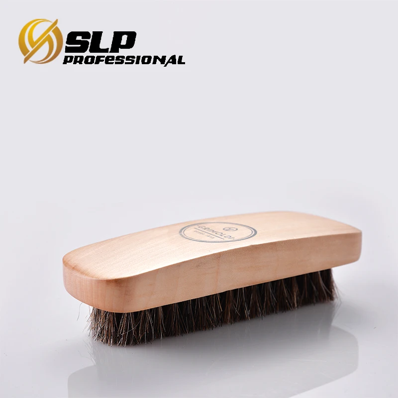 Средний размер деревянная щетка для обуви с натуральным черным кабан щетины