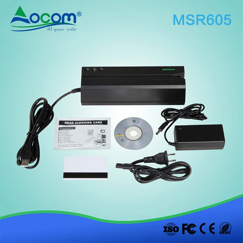 Маленький msr605 RS232 считыватель карт с магнитной полосой записывающий