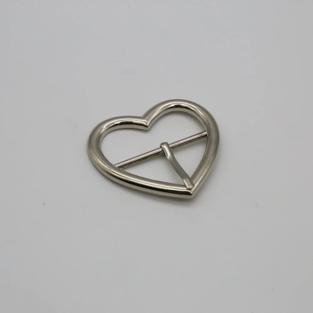 New Products Heart shape zinc alloy metal pin shoe buckle for ladies handbag and shoe