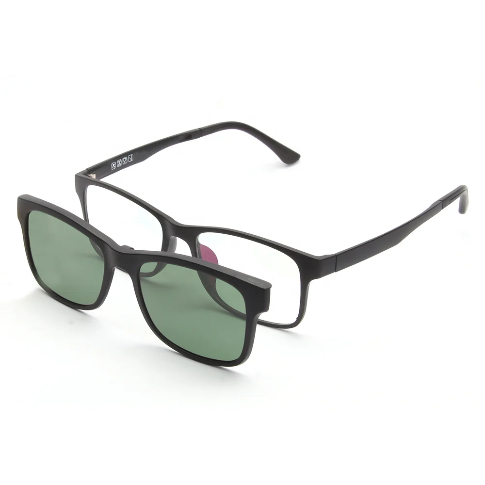 New French Design Sports Magnetic Optical Frame With Polarized Clip-on Sunglass