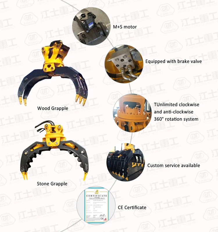 Европейским сертификатом соответствия мульти-функциональные камень/Лом/сталь Грейфер для всех видов экскаваторов