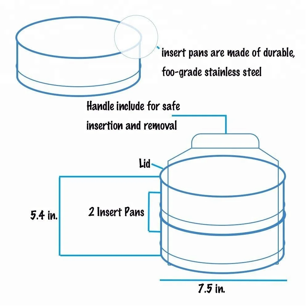 Kitchen Stackable stainless steel high pressure cooker insert pans