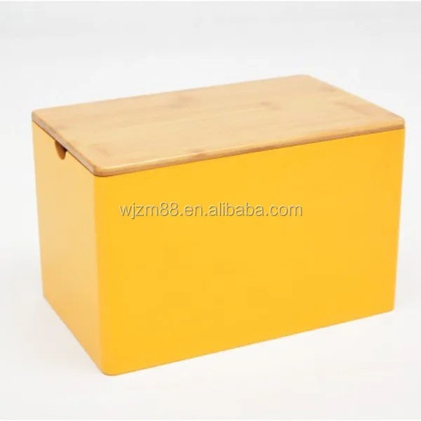 wholesale colored bamboo storage box with lid, large wooden storage box for home