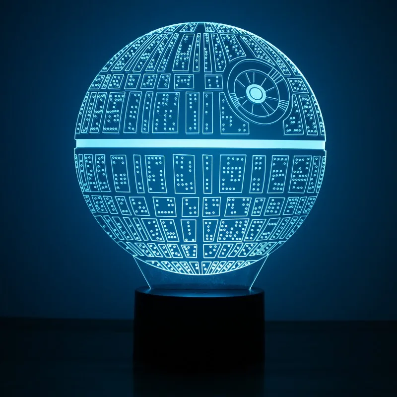 Multi-colored Death Star 3D led night lamp for Star War Fans