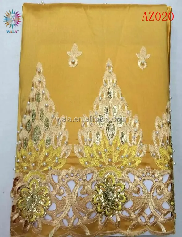 
AZ020- (2) Nigeria model 11.11 george lace fabric for Christmas garment 