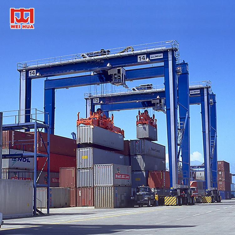 Портовый контейнерный подъемный 30 тонн 40 50 60 RTG кран с резиновым шинами Портальный Кран