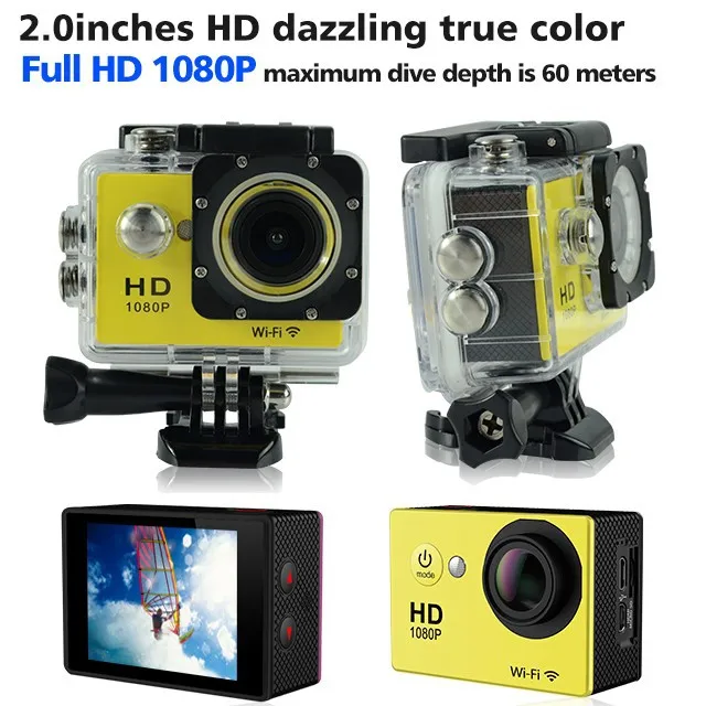 2 м / 5 8 12 дюймов Full Hd 1080 P водонепроницаемый Wifi SJ4000 спорт видеокамера