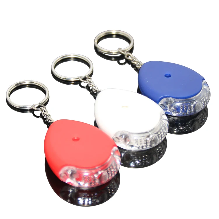 
Water Drop Shaped Plastic Keyfinder ABS Whistle Voice Control Electronic LED Alarm Whistle Key Finder Keychain 