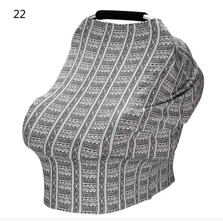 Custom Organic Stretchy Multi Use Car Seat Canopy Poncho Breastfeeding Baby Nursing Pillow Cover Scarf