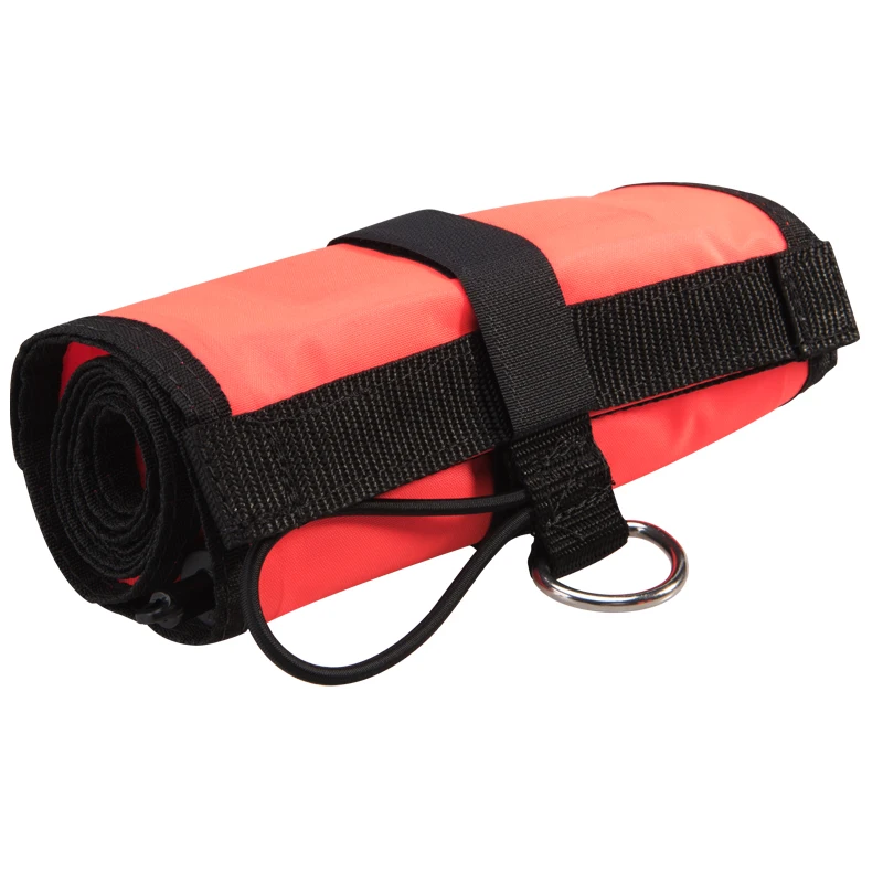 Scuba Diving Closed Bottom Surface Marker Buoy (SMB) with High Visibility Reflective Band, Strobe Light or Flashlight Holder