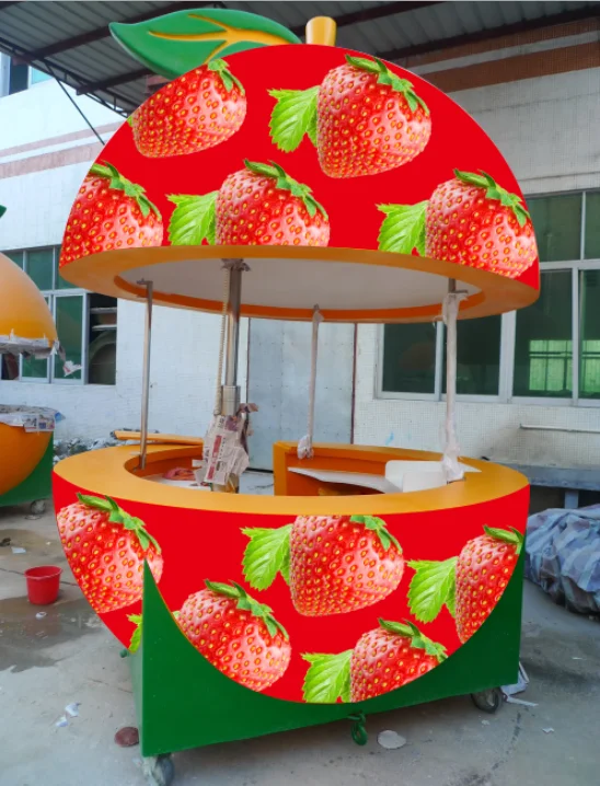 2019 outdoor mobile food juice cart fruit coconut shape kiosk