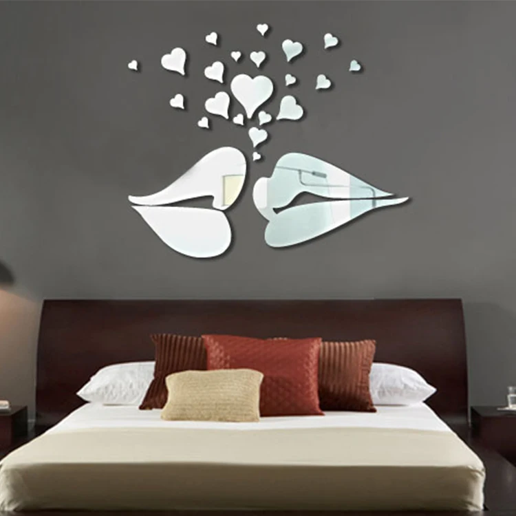 eco friendly custom design self adhesive vinyl mirror stickers to decorate mirror