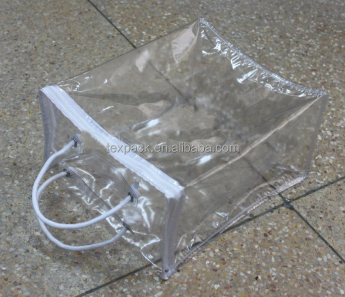 
 Прозрачный пластиковый пакет из ПВХ для упаковки полотенец с ручкой  