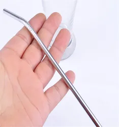 Stainless Steel Drinking Straws set of 4 Food Grade Reusable straws and cleaner brush with pouch