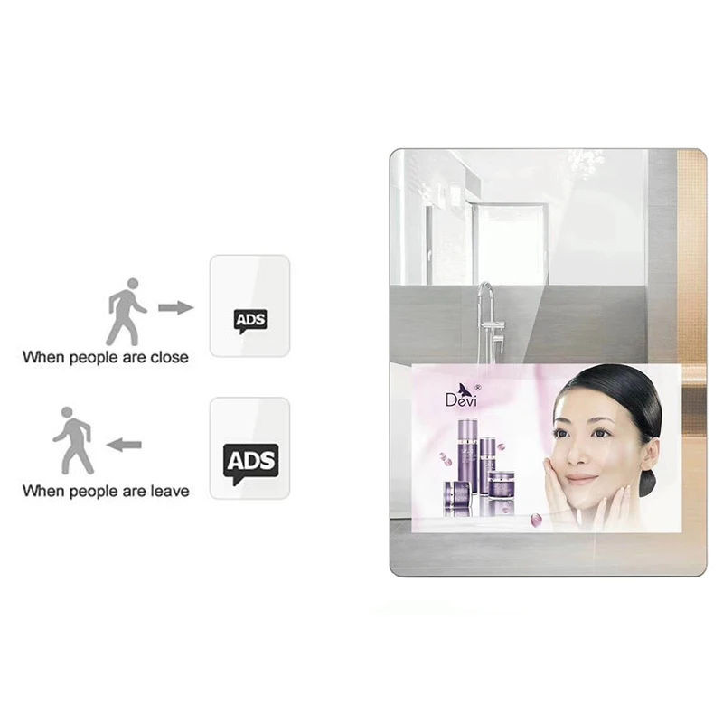 21.5' Magic mirror photo booth LCD screen advertising display digital kiosk with sensor