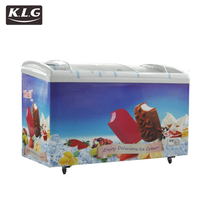 SD-288Y Double temp. open top refrigerator,open showcase Commercial ice cream freezer trike
