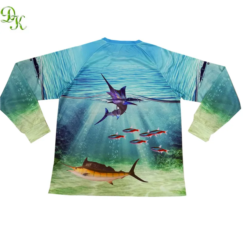 100% polyester uv protection long sleeves fishing shirt 50+