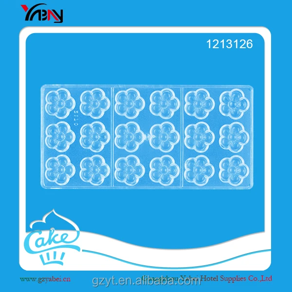 hot Acrylic transparent strong flower shaped chocolate mould pet chocolate cup mould