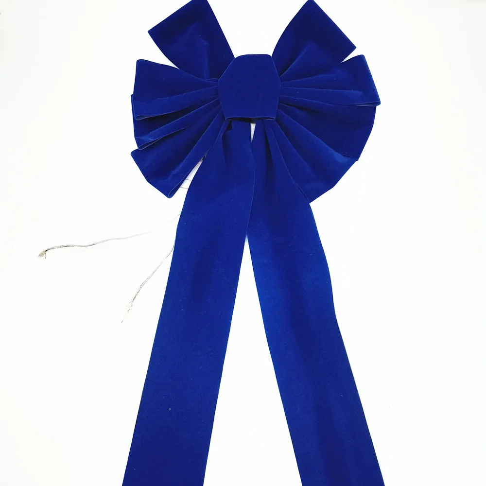 Large Red Velvet Flashing Bow Ties Christmas Outdoor Decoration Customizable colorful High Quality webbing Ornaments Present