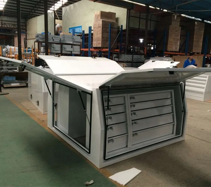 
Fabricated Aluminum 4x4 Camper UTE canopy with shelf and drawers 