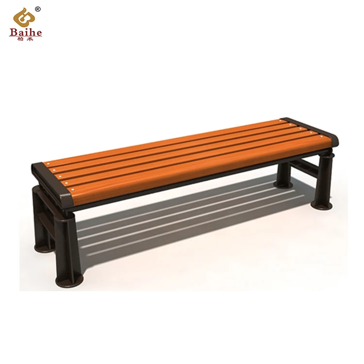 Park Bench BH19404 Backless Wood Bench Outdoor Solid Wood Wood