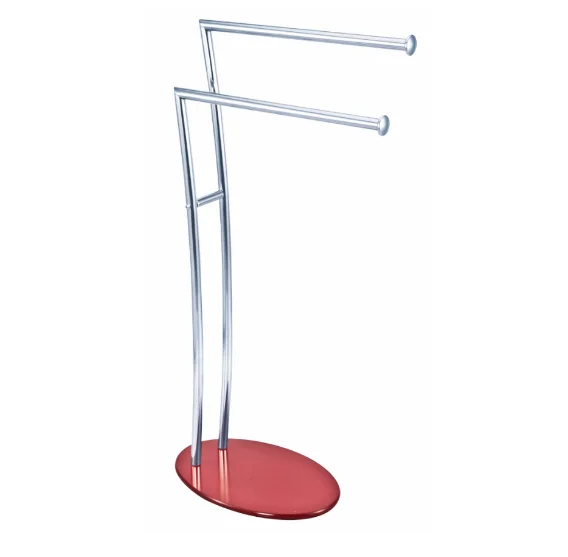 
New Design Floor Standing Stainless Steel Double Pole Towel Rack 