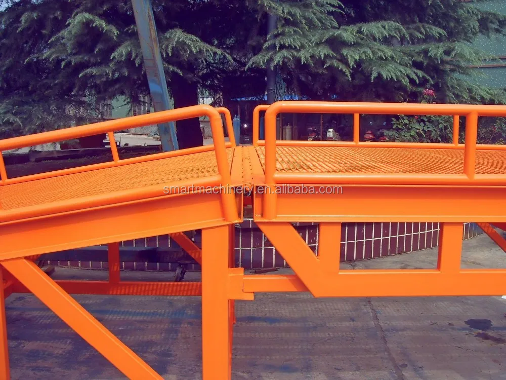 8T 10T Warehouse Adjustable Movable Portable Metal Hydraulic Dock Car ramp for Forklift Truck loading Unloading