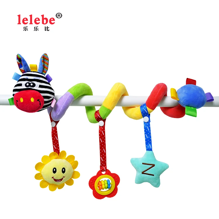 Lelebe 2022 детский ТРОЛЛЕР Декор слон плюшевые животные Погремушки Мягкие забавные Подвески музыка мягкие игрушки украшение для малыша диктор